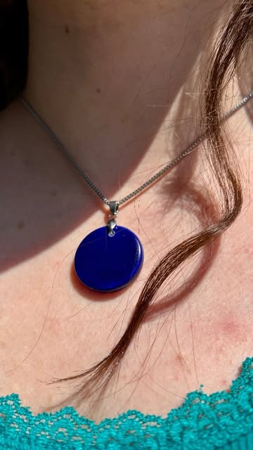 گردنبند دست ساز سرامیکی طرح دایره