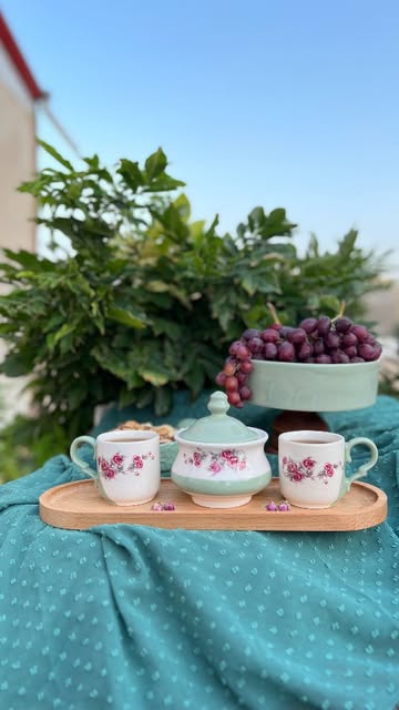 ست چای خوری نوستالژی گل سرخی(سبز)